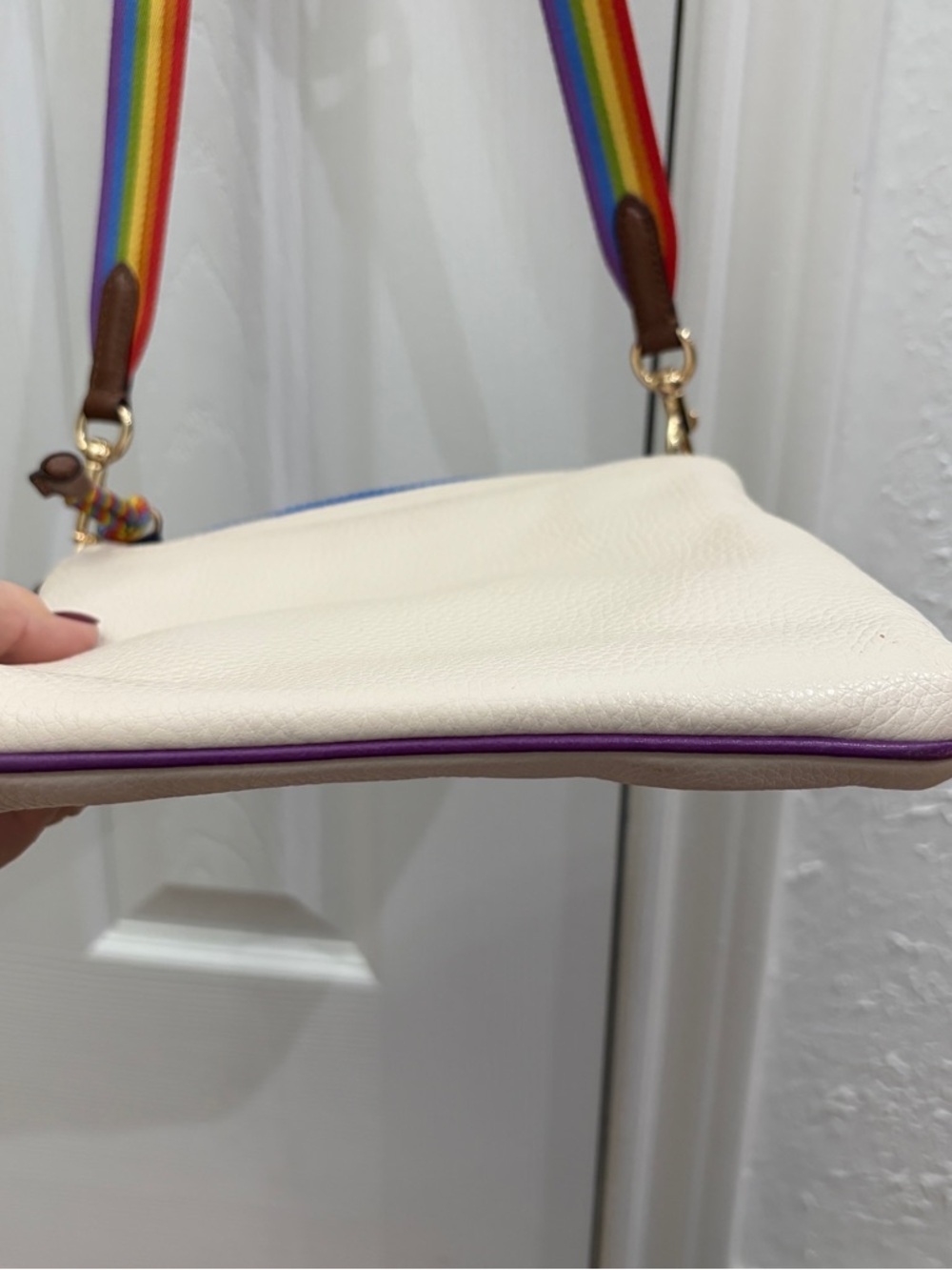 COACH Pride Cream Crossbody with Rainbow Horse & Carriage Logo - Picture 9 of 14